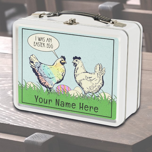 Personalized Vintage Chickens Metal Lunchbox (Chickens funny lunchbox)