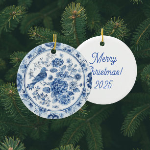 Personalized Vintage Chinoiserie Plates Ceramic Ornament