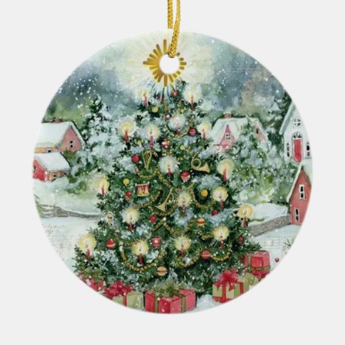 Personalized Vintage Christmas Card Ornament