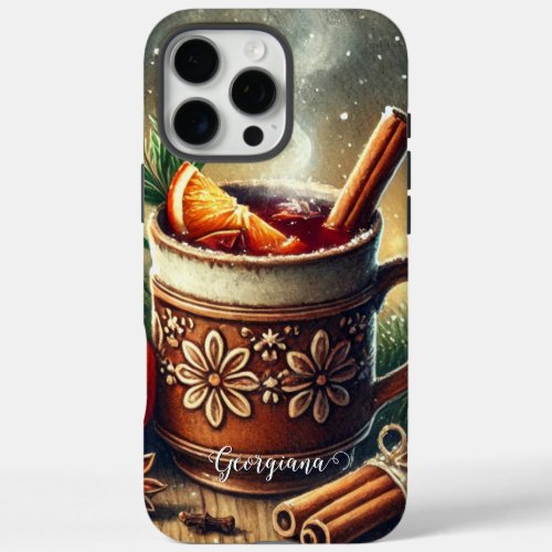 Personalized Vintage Christmas Market Mulled Wine iPhone 16 Pro Max Case