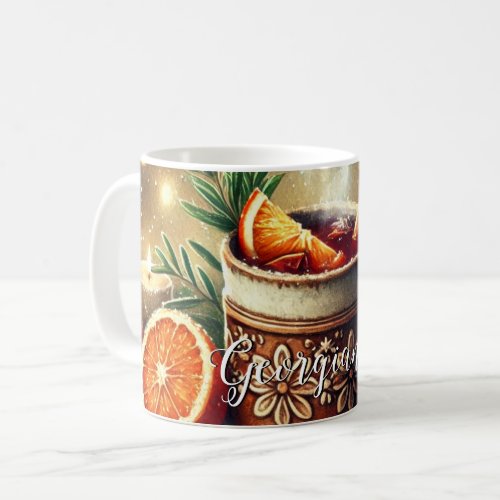 Personalized Vintage Christmas Market Mulled Wine Coffee Mug