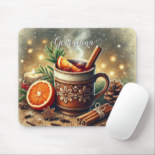 Personalized Vintage Christmas Market Mulled Wine Mouse Pad