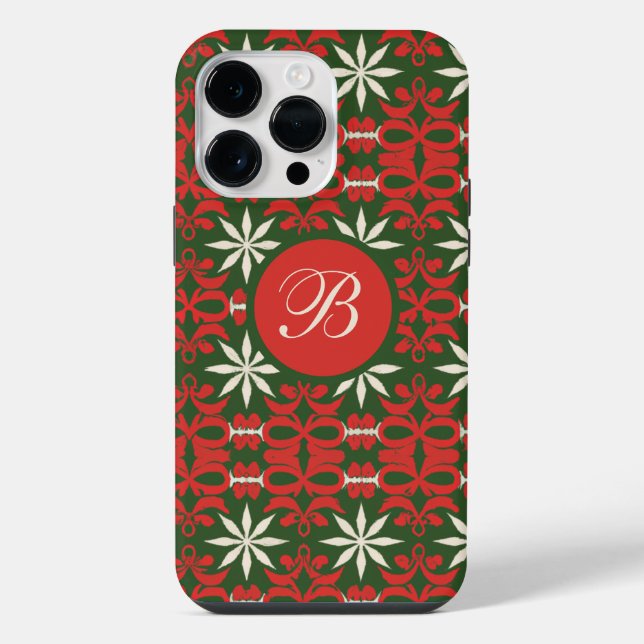 Personalized Vintage Christmas/winter patterned  Iphone Case (Back)