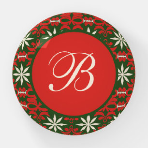 Personalized Vintage Christmas/winter patterned  Paperweight