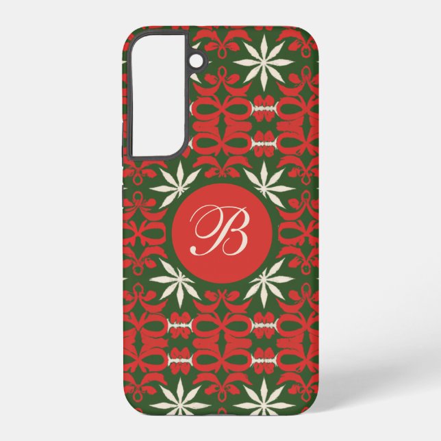 Personalized Vintage Christmas/winter patterned Samsung Galaxy Case (Back)