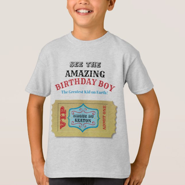 Personalized Vintage Circus Birthday Shirt (Front)