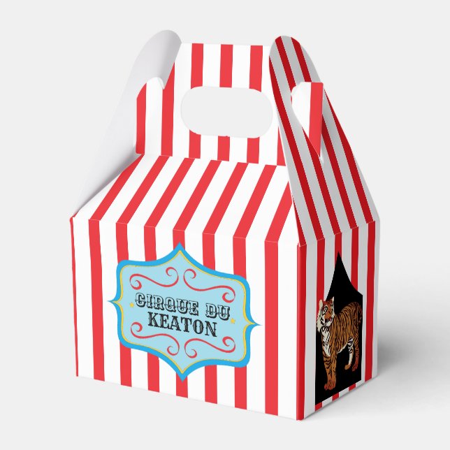 Personalized Vintage Circus Favor Box (Front Side)