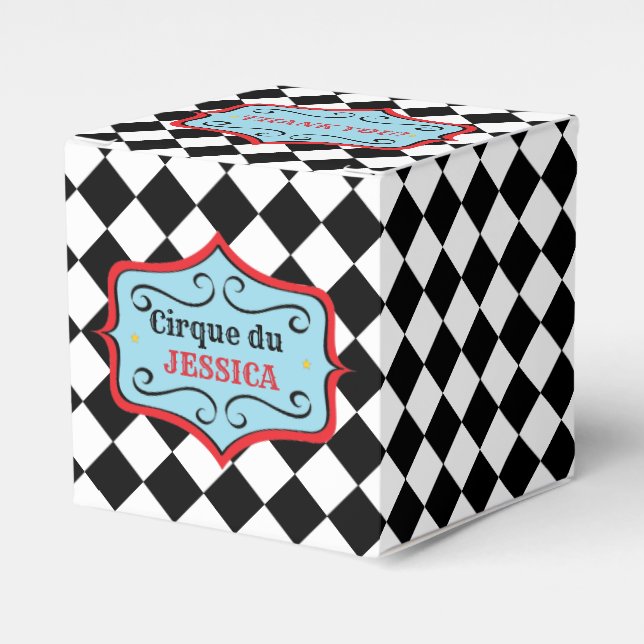 Personalized Vintage Circus Favor Box (Front Side)