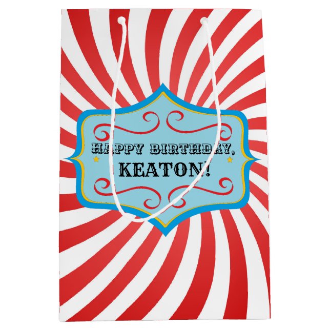 Personalized Vintage Circus Gift Bag (Front)