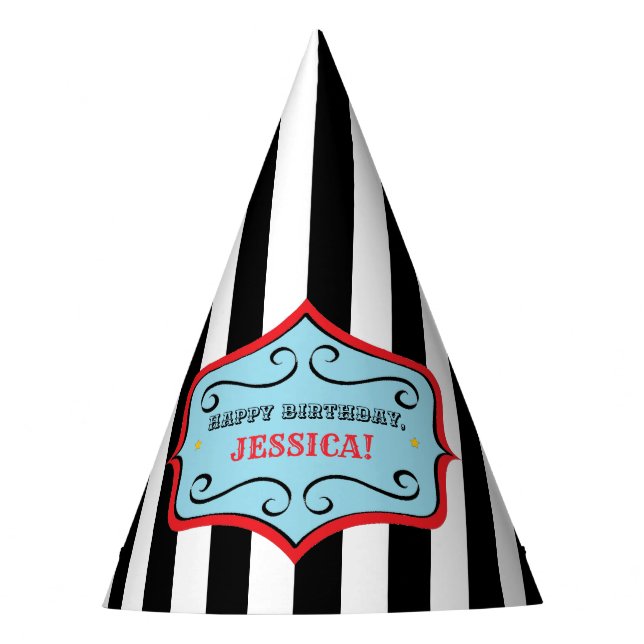 Personalized Vintage Circus Party Hat (Front)
