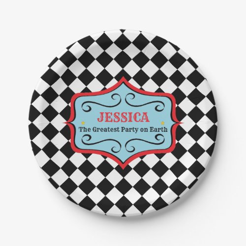 Personalized Vintage Circus Party Plates