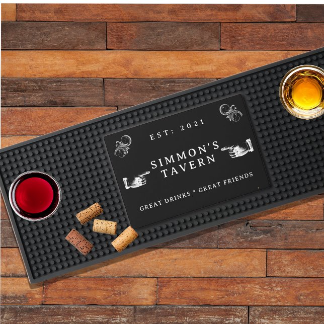 Personalized Vintage Classic Tavern  Bar Mat (Creator Uploaded)