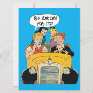 Personalized Vintage Comic Style Holiday Card