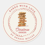 Personalized Vintage Cookie Holiday Baking  Classic Round Sticker
