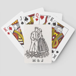 Personalized Vintage Couple Marriage Poker Cards