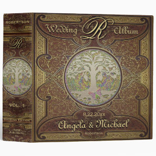 Personalized Vintage Custom Wedding Album 3 Ring Binder