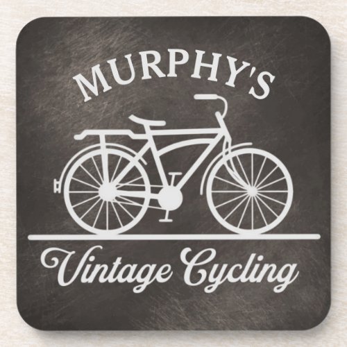 Personalized Vintage Cycling Retro Bicycle  Beverage Coaster