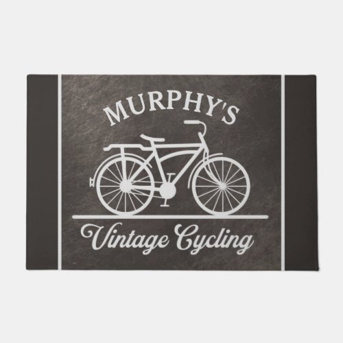 Personalized Vintage Cycling Retro Bicycle Doormat