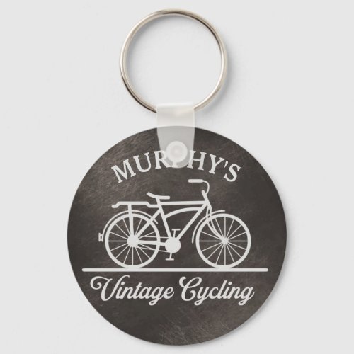 Personalized Vintage Cycling Retro Bicycle Keychain