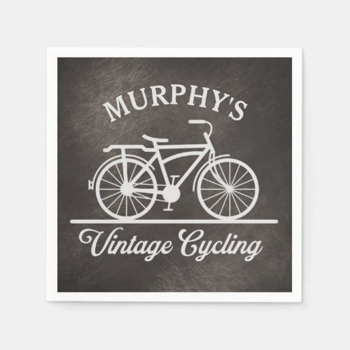 Personalized Vintage Cycling Retro Bicycle Napkins
