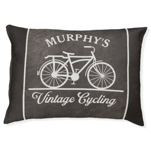 Personalized Vintage Cycling Retro Bicycle Pet Bed