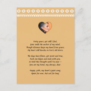 Personalized Vintage Daisy 40th Anniversary Postcard