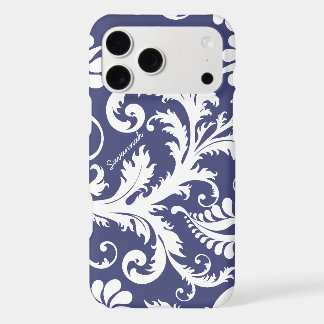 Personalized Vintage Damask change blue any color iPhone 17 Pro Max Case