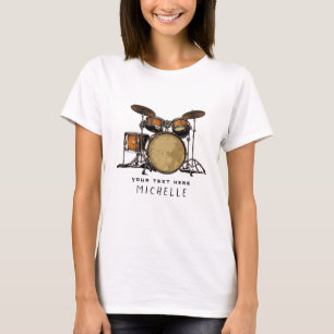 Personalized Vintage Drum Set Music Drummer T-Shir T-Shirt