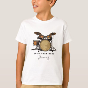 Personalized Vintage Drum Set Music Drummer T-Shirt