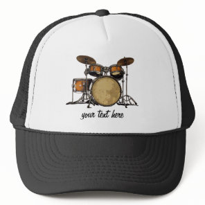 Personalized Vintage Drum Set Music Drummer Trucker Hat