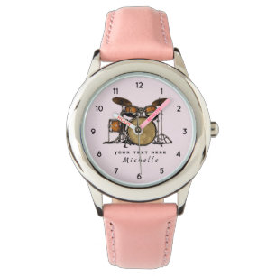 Personalized Vintage Drum Set Music Drummer  Watch