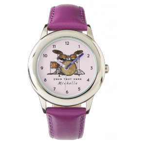Personalized Vintage Drum Set Music Drummer  Watch
