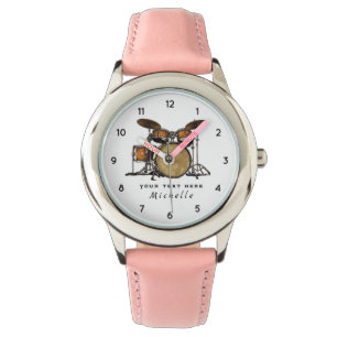 Personalized Vintage Drum Set Music Drummer Watch