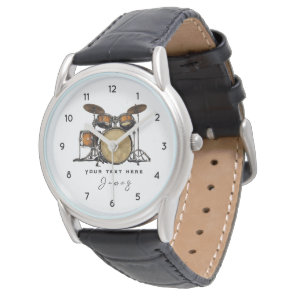 Personalized Vintage Drum Set Music Drummer  Watch