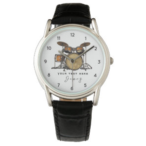 Personalized Vintage Drum Set Music Drummer  Watch