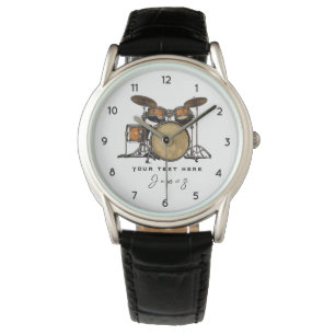 Personalized Vintage Drum Set Music Drummer  Watch