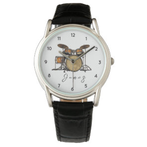 Personalized Vintage Drum Set Music Drummer  Watch