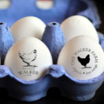 Personalized Vintage Egg Stamp<br><div class="desc">Personalized egg stamps for your homestead or family farm with beautiful chicken / duck illustrations and monograms or information in farmhouse font. These stamps are designed to be used with the handle for better application and we have not included the ink as it is up to you to choose one...</div>