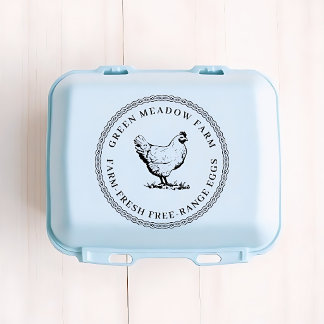 Personalized Vintage Family Business Farm Egg Rubb Rubber Stamp