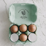 Personalized Vintage Family Farm Egg Carton Rubber Stamp<br><div class="desc">Personalized Vintage Family Farm Egg Carton rubber stamp</div>