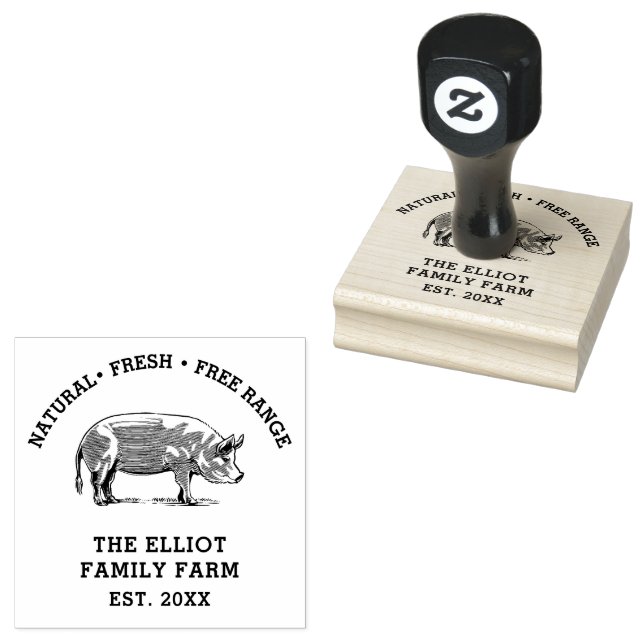 Personalized Vintage Family Farm  Rubber Stamp (Stamped)