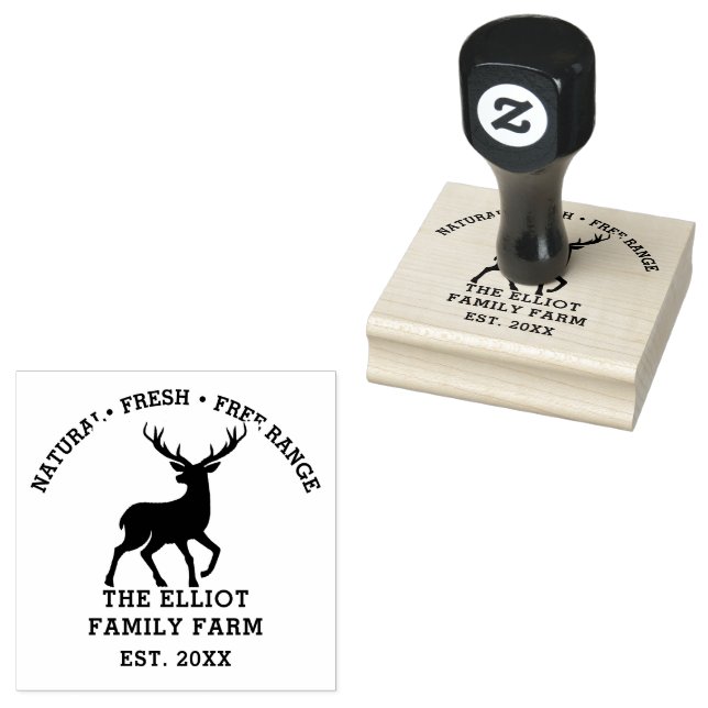 Personalized Vintage Family Farm  Rubber Stamp (Stamped)