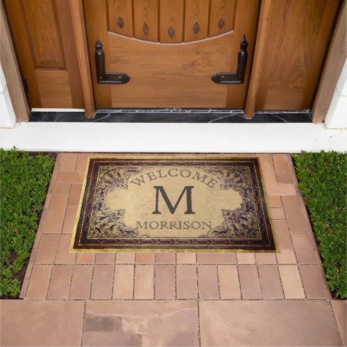 Personalized Vintage Family Initial Custom Welcome Doormat