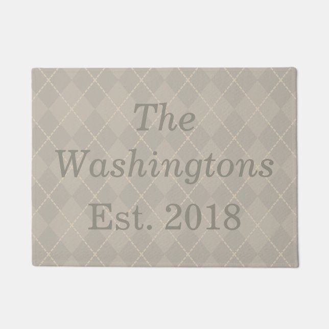 Personalized Vintage Family Name Doormat Rug Gift (Front)