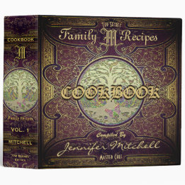 Personalized Vintage Family Recipe Cookbook Binder