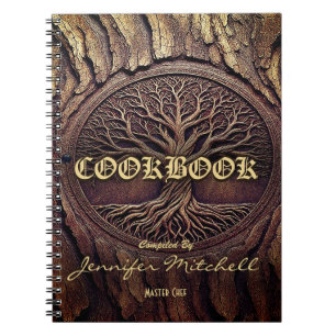 Personalized Vintage Family Recipe Cookbook Notebook
