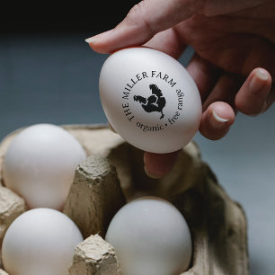 Personalized Vintage Farm Egg Rubber Stamp