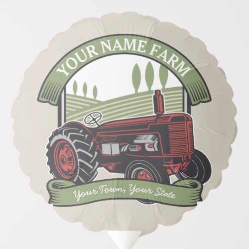 Personalized Vintage Farm Tractor Country Farmer  Balloon
