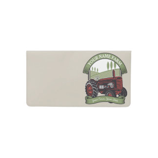 Personalized Vintage Farm Tractor Country Farmer  Checkbook Cover