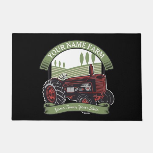 Personalized Vintage Farm Tractor Country Farmer  Doormat